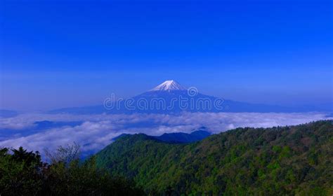 Mt Fuji In The Sea Of Clouds From Mitsutoge Stock Image Image Of