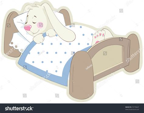 Rabbit Bed Vector Sticker Stock Illustration 75776647 Shutterstock