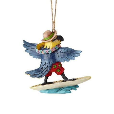 Jim Shore Margaritaville Hwc Surfing Parrot Christmas Tree Ornament