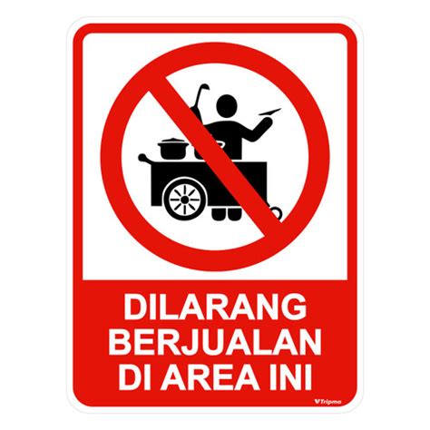 Jual Rambu Dilarang Berjualan Di Area Ini Cm X Cm Plat Alumunium Kota Bandung Tripma