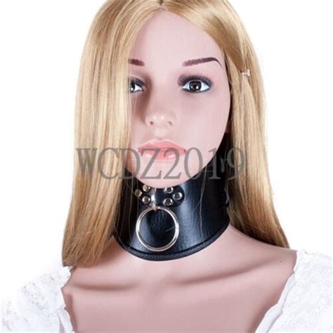 locking posture strict pu leather neck collar corset bondage straighten up bdsm ebay