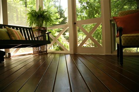 Whatever wood you choose for your painted porch, make sure it's dry. Unbelievably stunning wood floor on Macon screened porch ...