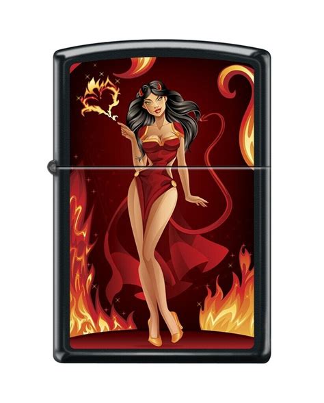 Zippo 82279 Devil Sexy Woman Hell Fire Heart Babe Lighter Ebay