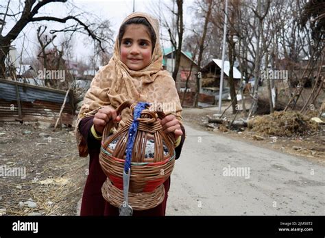 A Headshot Portrait Of A Cute Kashmiri Very Young Girl Stock Photo Alamy