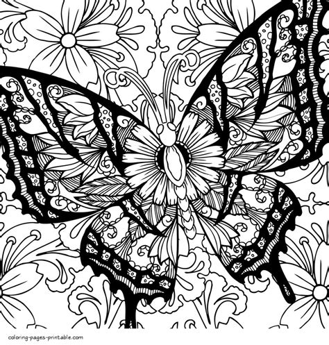 Free Printable Butterfly Coloring Pages Adults Printable Templates