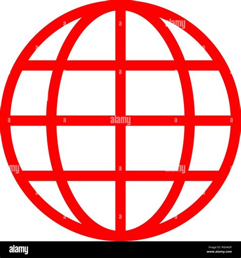 Globe Symbol Icon Red Simple Isolated Vector Illustration Stock Vector Image And Art Alamy