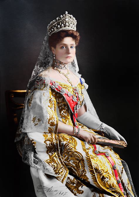 Empress Alexandra Feodorovna Of Russia In Court Bringing Black And
