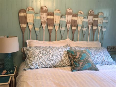 Painted Paddle Oar Headboard Queen Size Beach House Style Etsy
