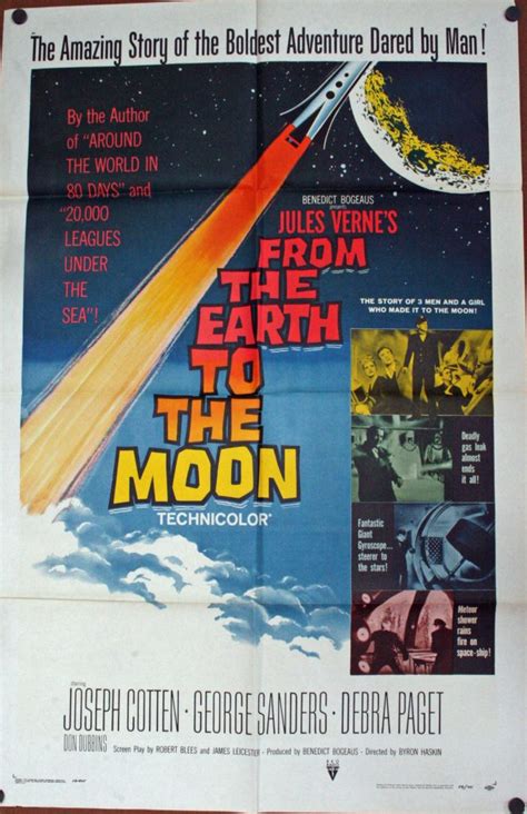 From The Earth To The Moon Jules Verne Sci Fi Movie Poster Original