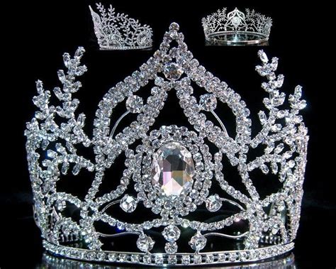 Beauty Pageant Rhinestone Queen Silver Crown Tiara Crowndesigners