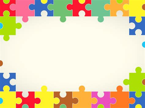 Colourful Puzzles Powerpoint Templates Border And Frames Objects