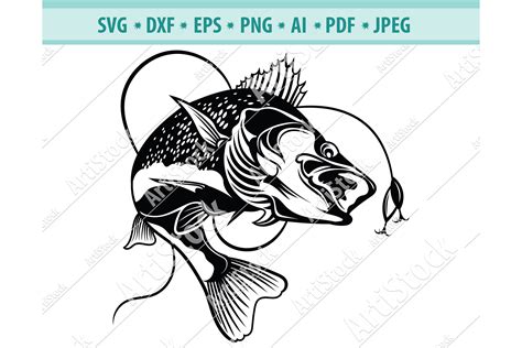 Bass Fishing Svg Fishing Svg Fishing Hooks Png Dxf Eps