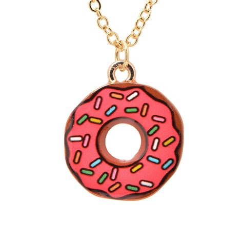 Folk Art Delicious Mini Donut Necklace Donut Jewelry Necklace Color