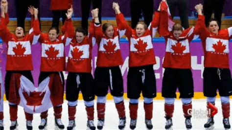 Canada Wins Gold In Womens Hockey Beating Usa In Overtime Globalnewsca