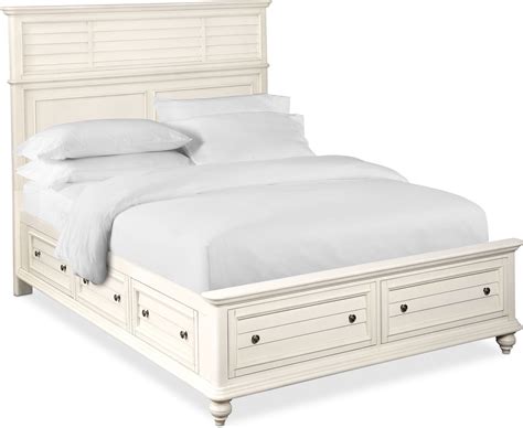 Charleston Queen Panel Bed With 6 Underbed Drawers White Storage