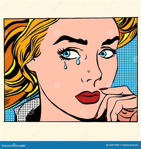 Girl Crying Woman Face Stock Vector Illustration Of People 62877950