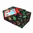 Christmas Theme Black Print Square Folding Gift Box With 