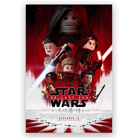 Star Wars The Last Jedi Filmposter In Lego Zusammengebaut