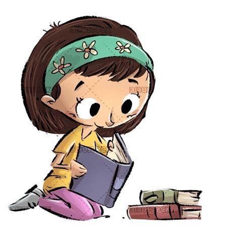 Entreteniendo A Una Chica Leyendo Libros Dibustock Dibujos E Ilustraciones Infantiles Para