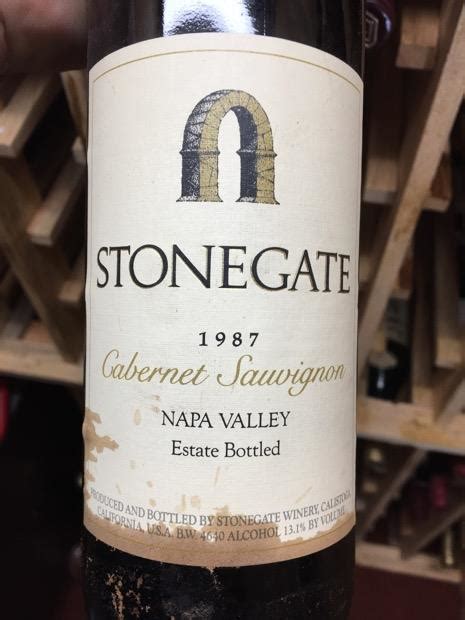 1986 Stonegate Cabernet Sauvignon Usa California Napa Valley