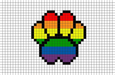 Rainbow Paw Pixel Art Brik