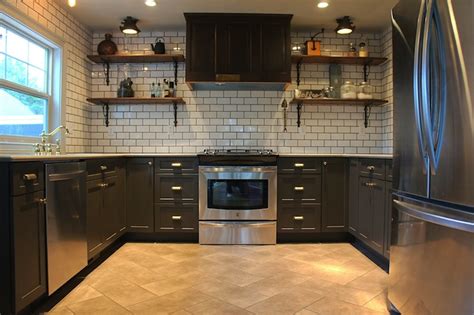 Charcoal Gray Kitchen Cabinets Eclectic Kitchen Chic Design