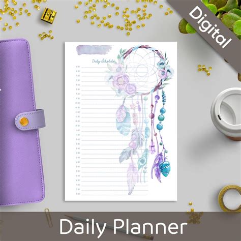 A Boho Daily Schedule Planner Inserts Printable Appointment Book