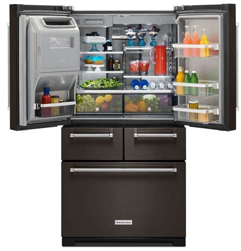 Krmf706ebs Kitchenaid 36 Multi Door Freestanding Refrigerator With