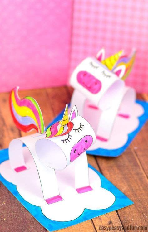 3d Construction Paper Unicorn Craft Printable Template Sommerliche