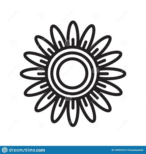 Sunflower Icon Vector Sign And Symbol Isolated On White Background