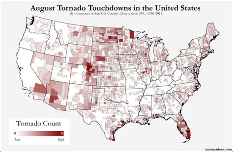 Heres Where Tornadoes Typically Form In August Across The United