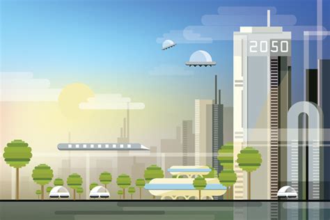 Contemporary Futuristic Cityscape Vector Illustrations On Behance