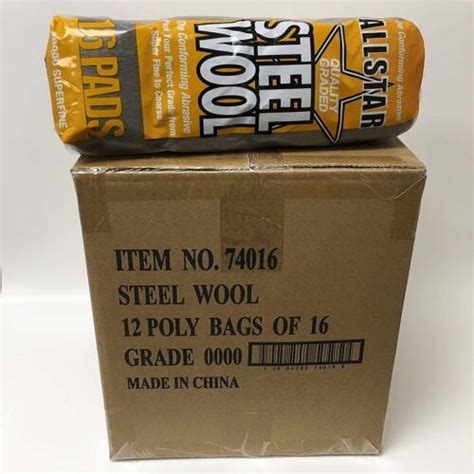 Steel Wool All Star Super Fine Grade 0000 12 Packs Of 16 Pads