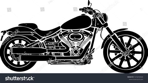 Harley Davidson Motorbike Silhouette Vector Image Stock Vector Royalty