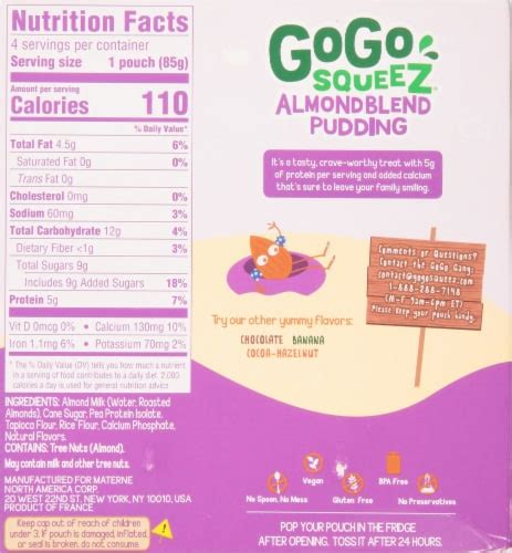 Gogo Squeez® Almond Blend Vanilla Pudding 4 Ct 3 Oz Frys Food Stores