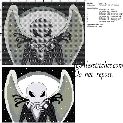 Counted cross stitch free patterns happy halloween. Jack Skelling Halloween free disney cross stitch pattern ...