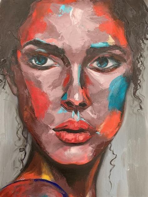 Face Oil Painting Art Painting Acrylic Watercolor Art Impasto