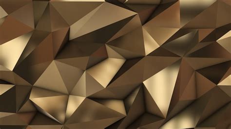 Premium Photo Gold Abstract Low Poly Triangles