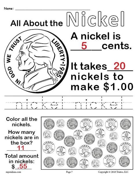 Free Printable Penny And Nickel Worksheets
