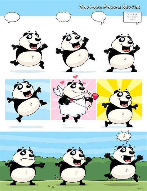Cartoon Panda Series Cartoon Panda Panda Artwork Bear Design