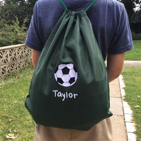 Personalised Football Bag Soccer Drawstring Bag Kids Boot Etsy
