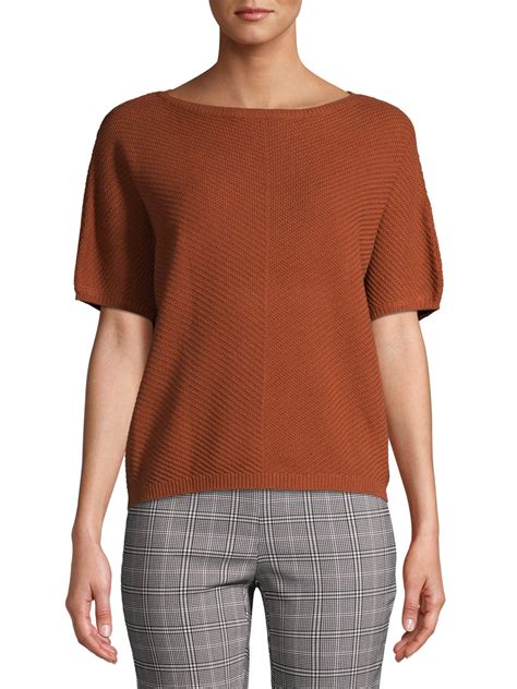 Time And Tru Womens Short Sleeve Sweater