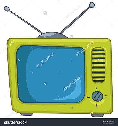 Cartoon Home Appliances Old Tv Isolated On White Background Vector