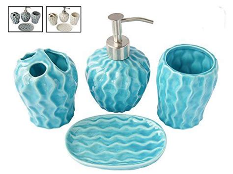 Comfify Designer 4 Piece Ceramic Bath Accessory Set Includes Liquid
