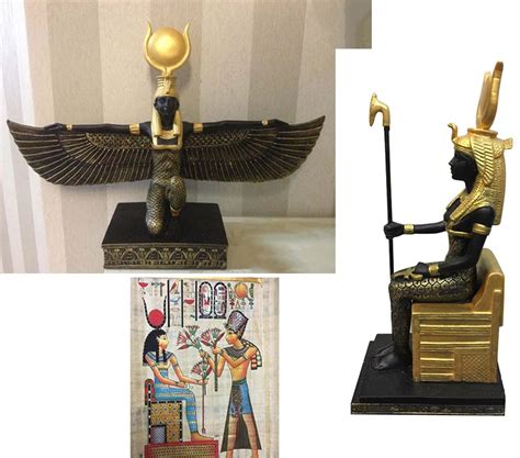 Isis Auset Goddess Of Beauty Egyptian Decor Statue Sitting Isis