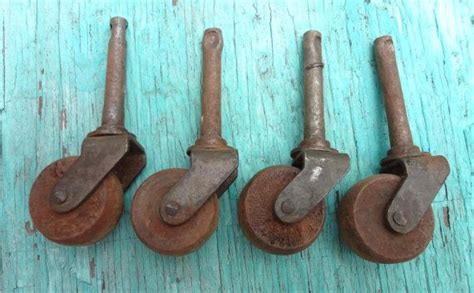 Set 4 Wood Casters Antique Vintage Wheels By Junkhoundsally 2200 How