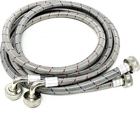 2 Pack Premium Stainless Steel Washing Machine Hoses 8 Ft No Lead