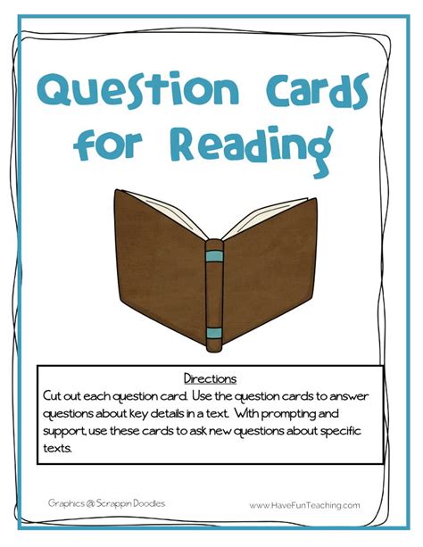 question cards for reading books activity have fun teaching