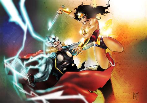 Thor Vs Wonder Woman By Antmanx68 On Deviantart