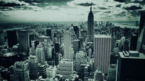 New York Skyline At Night Wallpaper Black And White Rehare